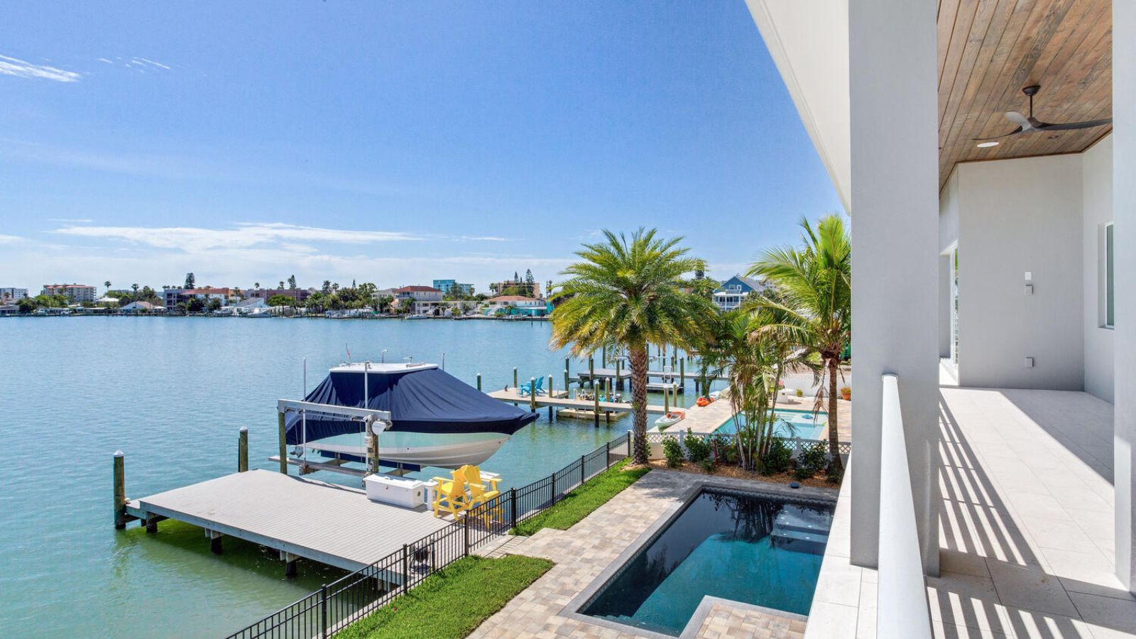 the view from the balcony of a waterfront home in fort myers, florida