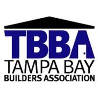 Logo of the Tampa Bay Builders Association (TBBA), featuring bold blue letters and a house silhouette, representing the organization's commitment to the building industry in the Tampa Bay area.
